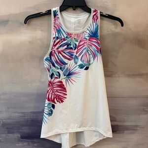 Tail Floral Print Sleeveless Women's Athletic Tennis Tank Top